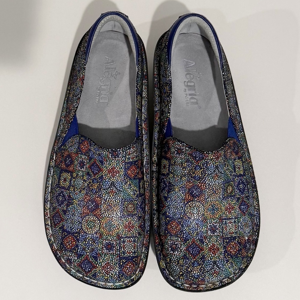 ALEGRIA Debra Deb-843 Aztec Print Clogs Nurse Comfort Size 38 US 8-8.5 - Picture 2 of 11